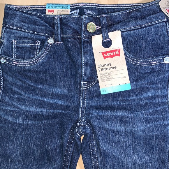 LEVI’S SKINNY FILIFORME Girls Jeans sparkle button - Picture 5 of 7